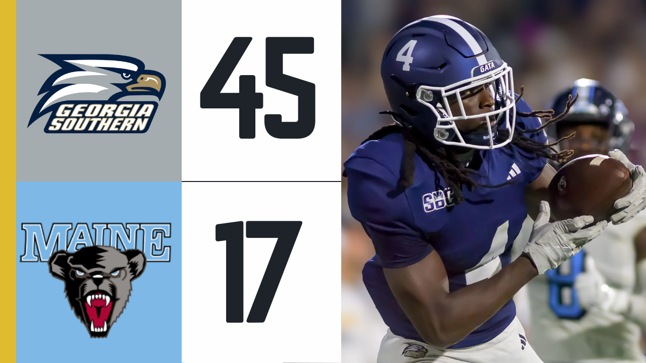 After a slow first half Georgia Southern outscores Maine