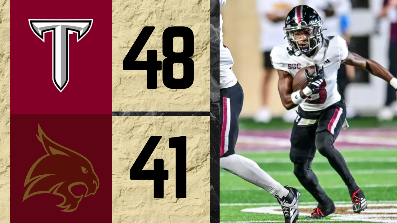 Trojans fight back and come out with a nail-biting 48-41 victory over the Texas State in overtime