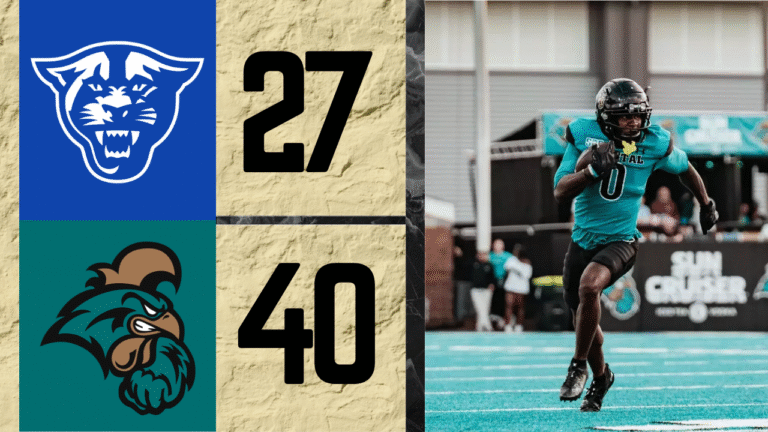 On Coastal Carolina’s very first offensive snap, quarterback Samari Collier made an immediate statement by taking a power read to the right for an 85-yard touchdown