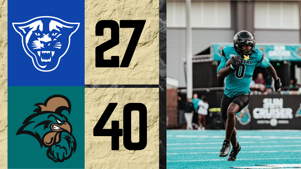 On Coastal Carolina’s very first offensive snap, quarterback Samari Collier made an immediate statement by taking a power read to the right for an 85-yard touchdown