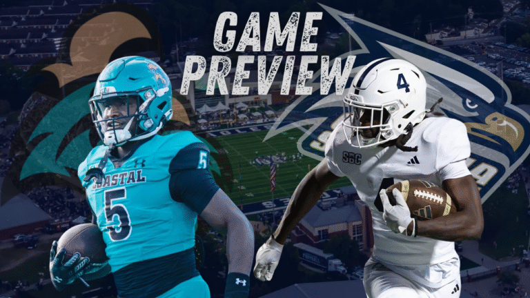 While Coastal looks to keep their Sun Belt championship hopes alive, the Eagles look to take a step closer to bowl eligibility
