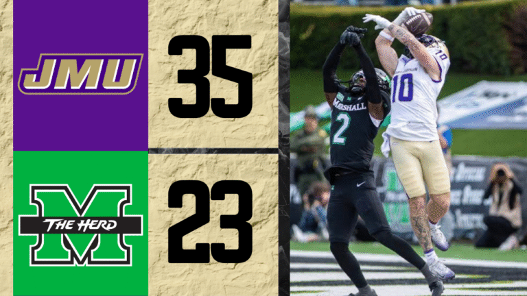 The Thundering Herd couldn't secure a victory for the '75' game, dropping a close one to James Madison with a final score of 35-23