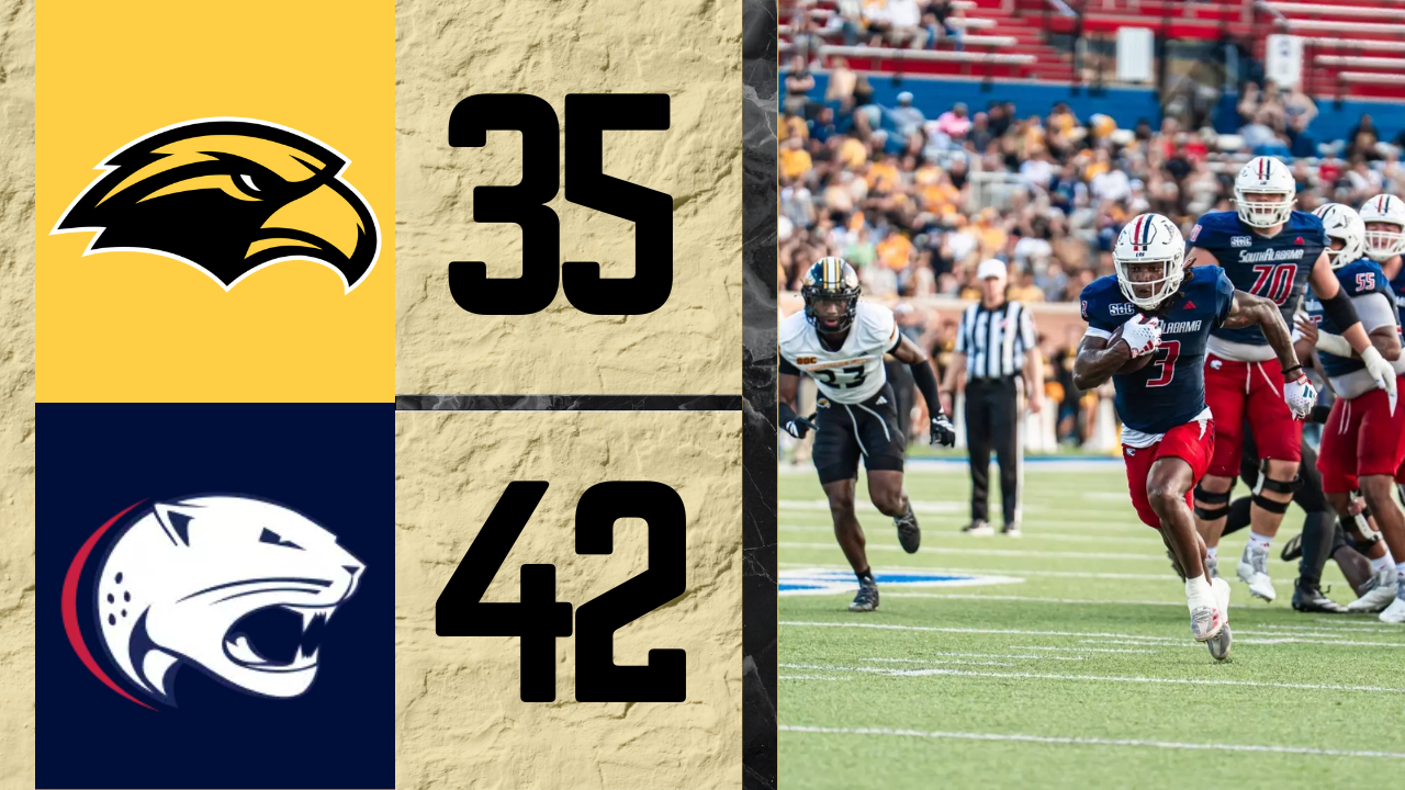 South Alabama won their second straight game upsetting Southern Miss 42-35