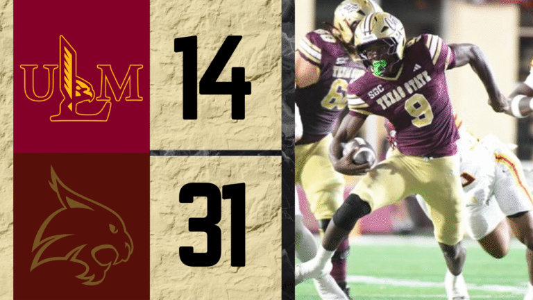 Texas State outscored ULM 28-14 in the second half