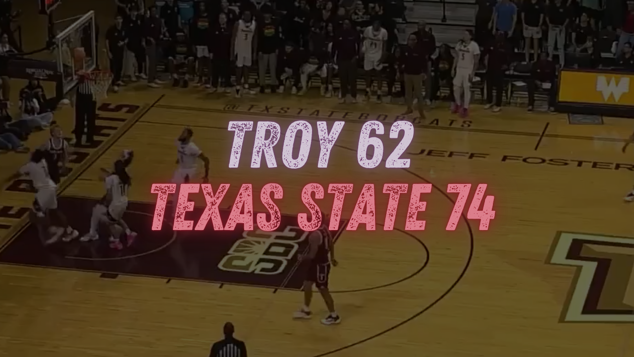 Troy Chases from Start as Texas State Secures 74–62 Win
