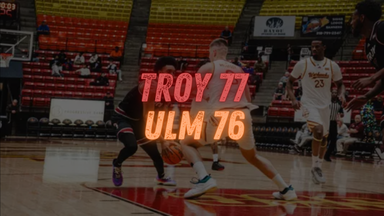 Troy survives late push, snaps skid with 77-76 win over ULM